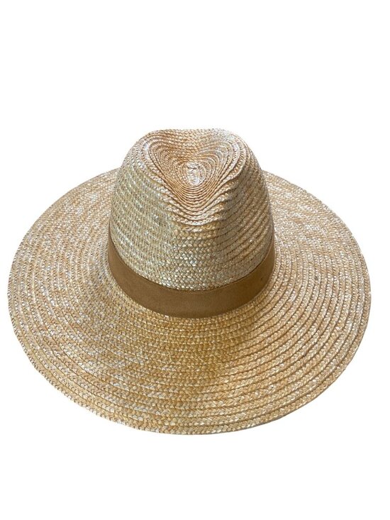 NWT Gigi Pip Isla Straw Fedora Hat S/M 57cm Adjustable Wide Brim Band MSRP$102 - Picture 7 of 17